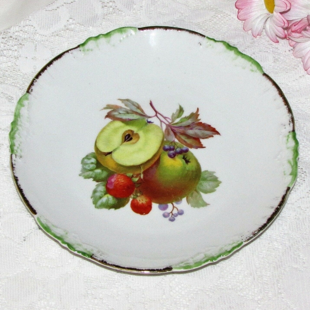 Antique German Porcelain Display Plate Fruit GERMANY Pre WW2 9" Cottagecore